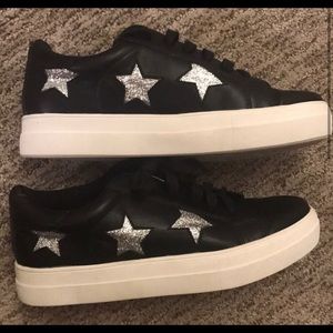 Nordstrom black shoes with silver stars